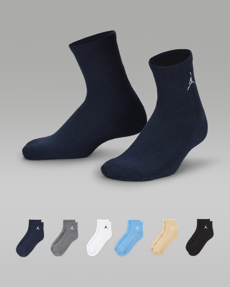 Jordan Everyday Essentials Big Kids Ankle Socks 6 Pairs